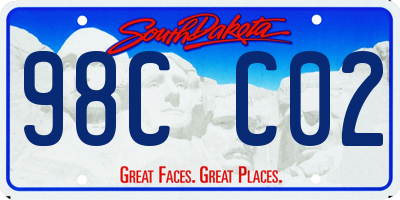 SD license plate 98CC02