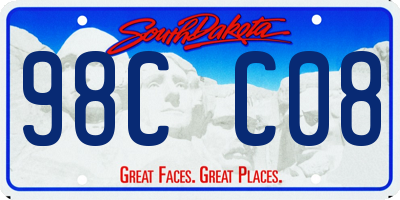 SD license plate 98CC08