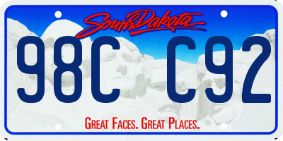 SD license plate 98CC92