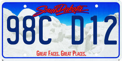 SD license plate 98CD12