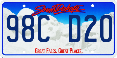 SD license plate 98CD20