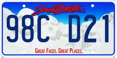 SD license plate 98CD21