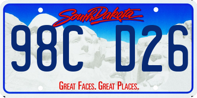 SD license plate 98CD26
