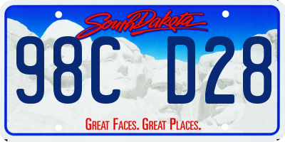 SD license plate 98CD28