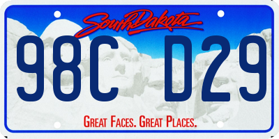 SD license plate 98CD29