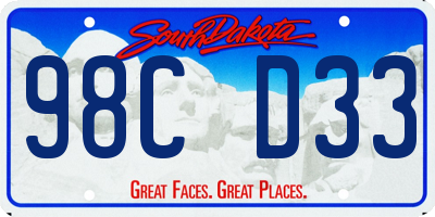 SD license plate 98CD33