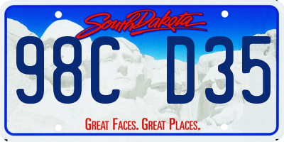 SD license plate 98CD35