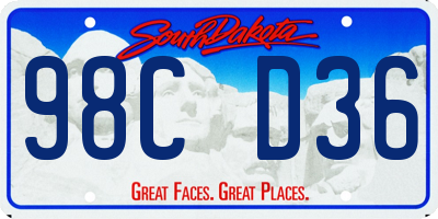 SD license plate 98CD36