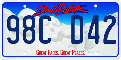 SD license plate 98CD42