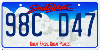 SD license plate 98CD47