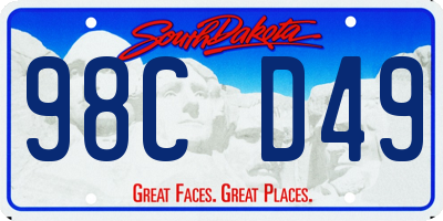 SD license plate 98CD49