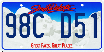 SD license plate 98CD51