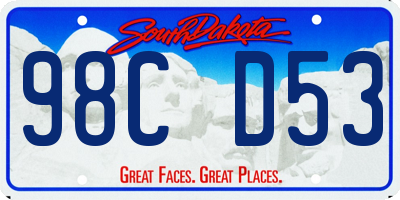 SD license plate 98CD53