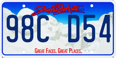 SD license plate 98CD54