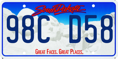 SD license plate 98CD58