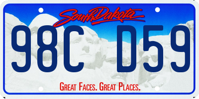 SD license plate 98CD59