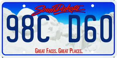 SD license plate 98CD60