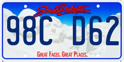 SD license plate 98CD62