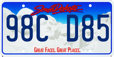 SD license plate 98CD85