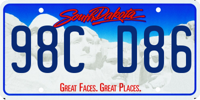 SD license plate 98CD86