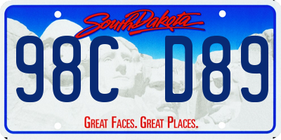 SD license plate 98CD89