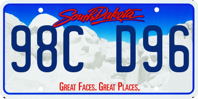 SD license plate 98CD96