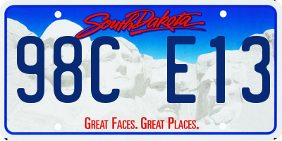 SD license plate 98CE13