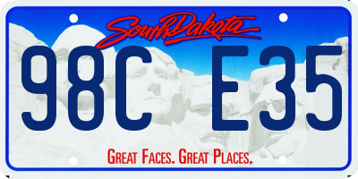 SD license plate 98CE35