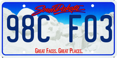 SD license plate 98CF03