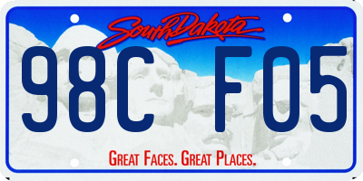 SD license plate 98CF05