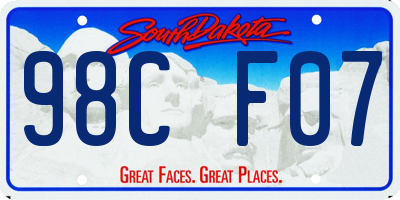 SD license plate 98CF07