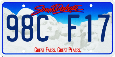 SD license plate 98CF17