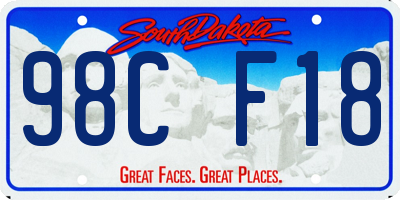 SD license plate 98CF18