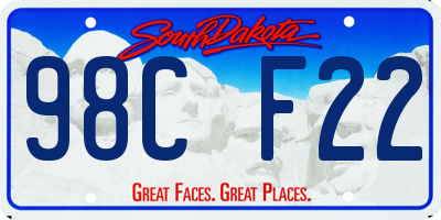 SD license plate 98CF22