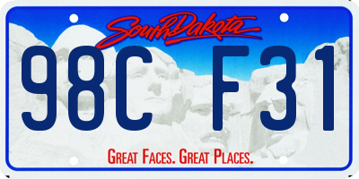 SD license plate 98CF31