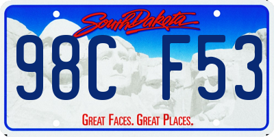 SD license plate 98CF53