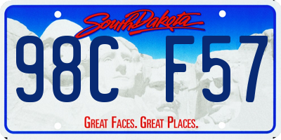 SD license plate 98CF57