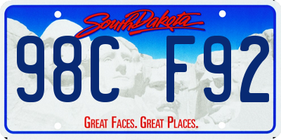 SD license plate 98CF92