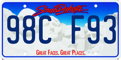 SD license plate 98CF93