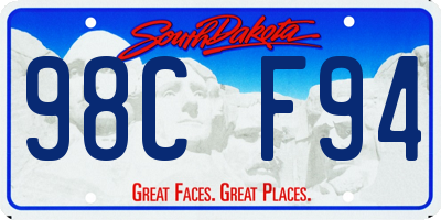 SD license plate 98CF94