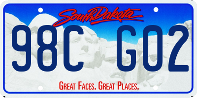 SD license plate 98CG02