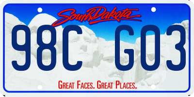 SD license plate 98CG03
