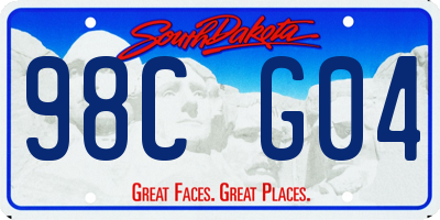SD license plate 98CG04