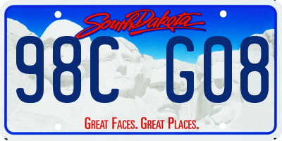 SD license plate 98CG08