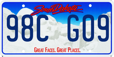 SD license plate 98CG09