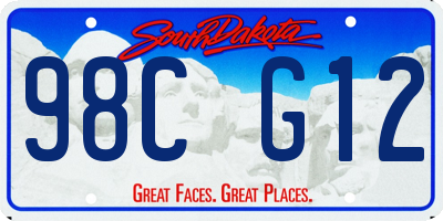 SD license plate 98CG12