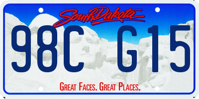 SD license plate 98CG15