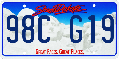SD license plate 98CG19