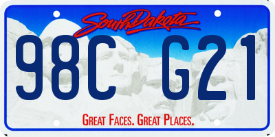 SD license plate 98CG21