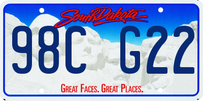SD license plate 98CG22